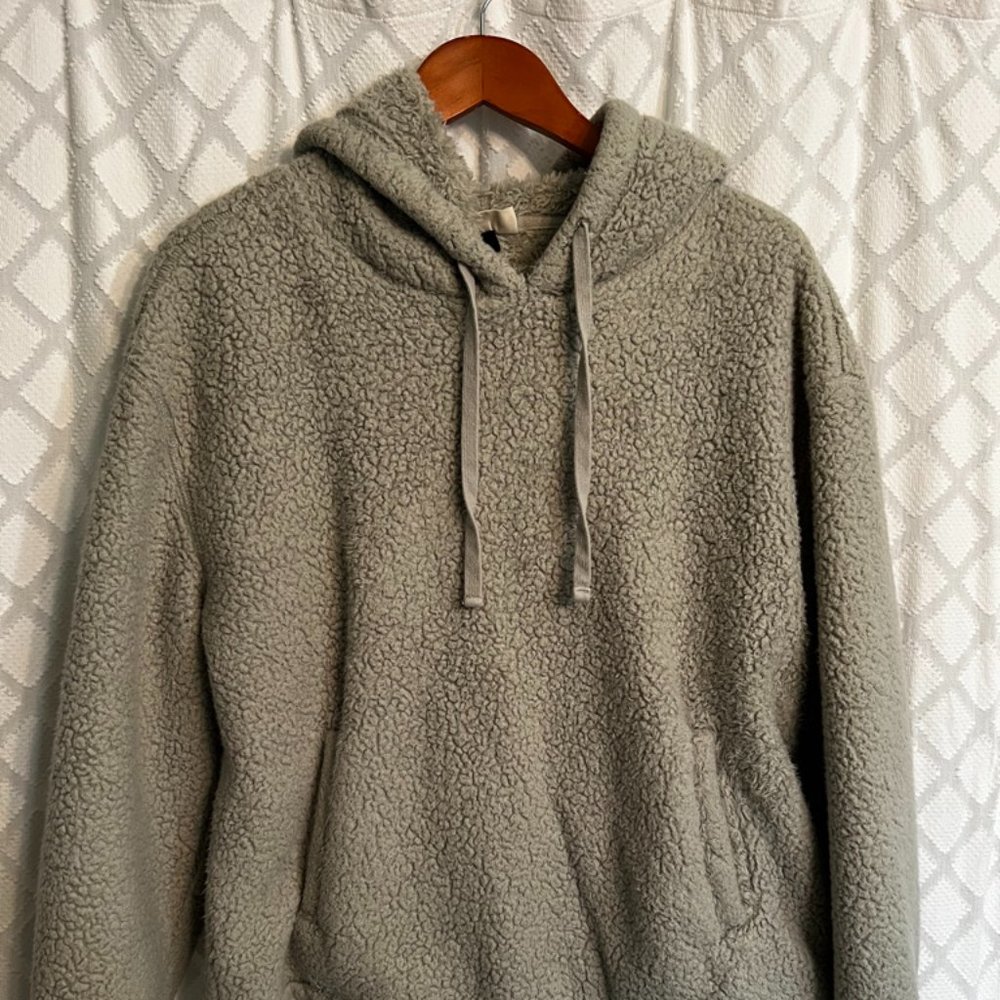 Universal Thread, Sage Green, Cropped Sherpa Hoodie, Size L